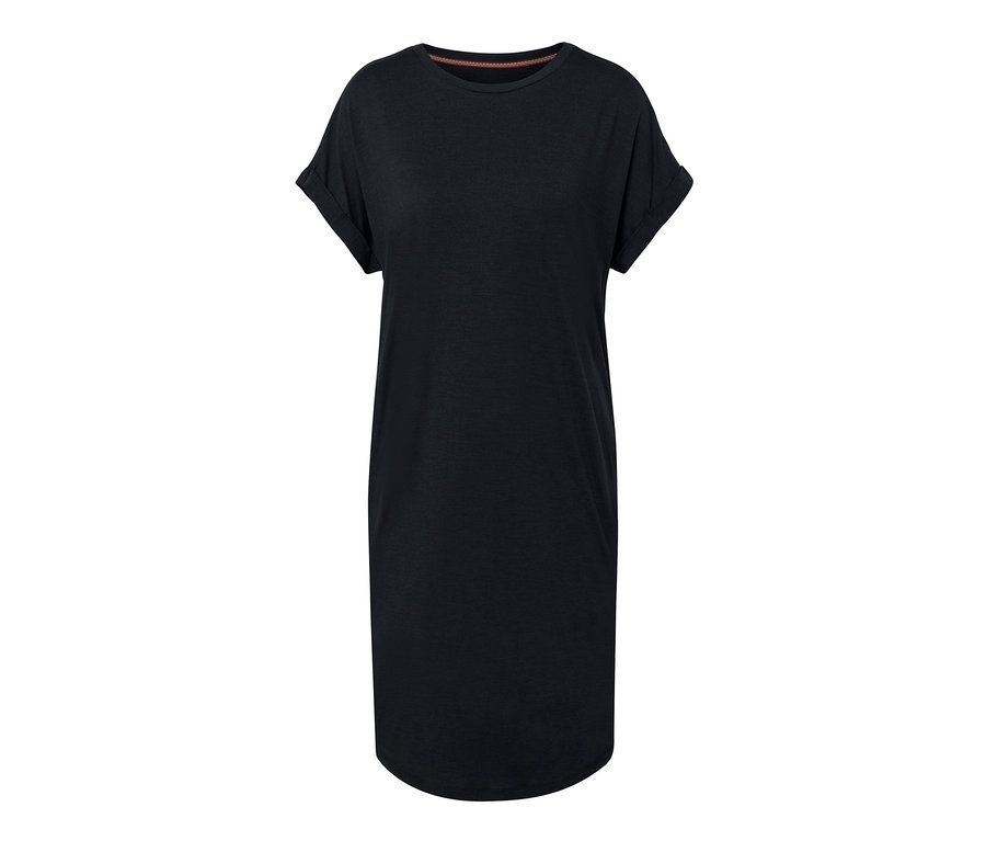 Dunkelblaues Outdoor-Kleid.
