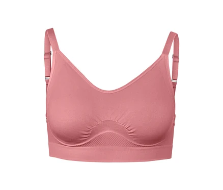 Roséfarbener Seamless-Sport-BH.