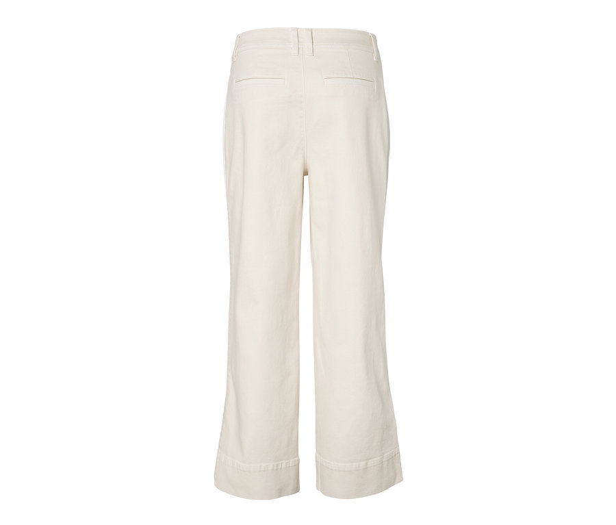 Rückansicht einer cremefarbenen Flared Jeans – Fit »Cara«.