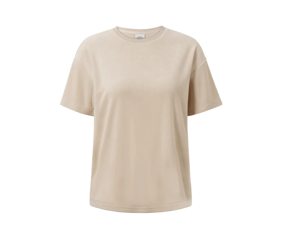 Beiges Frottier-Shirt.