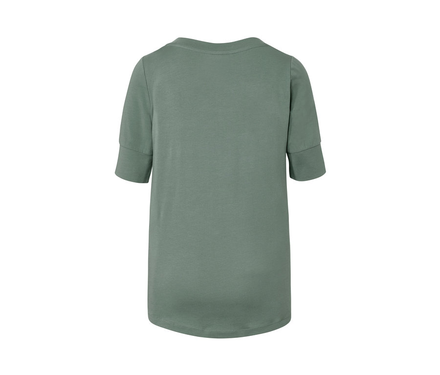 Olivgrünes Funktionsshirt, halbarm, von hinten gezeigt.