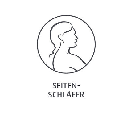 Silhouette einer Frau im Profil für Seitenschläfer. TEMPUR® Comfort Pureclean Schlafkissen in Soft und Medium.