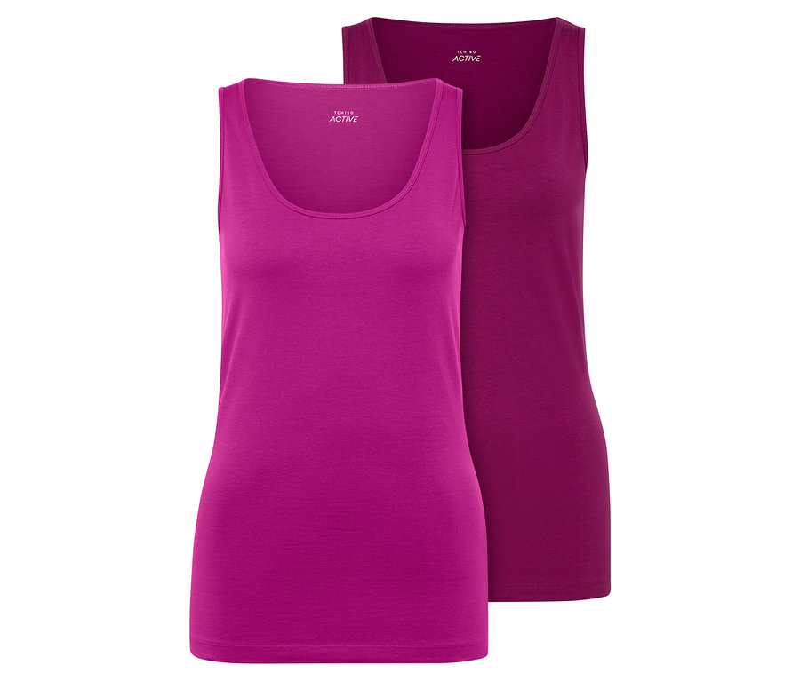 Zwei fuchsiafarbene/beerfarbene Tops.