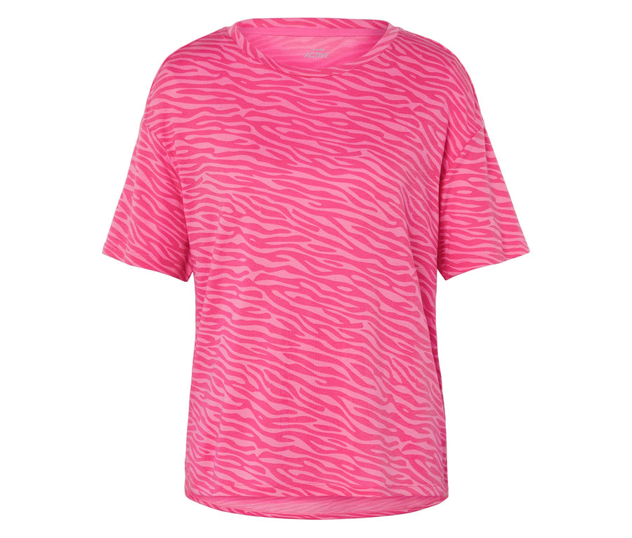 Rosa T-Shirt mit Animal-Print.