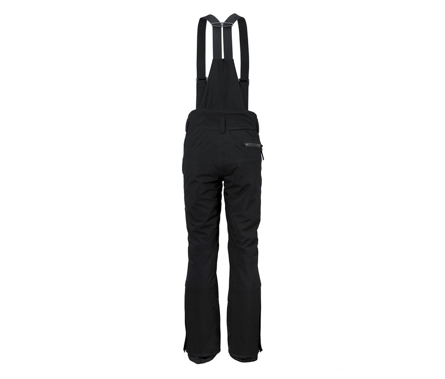 Schwarze Skihose mit Hosenträgern.