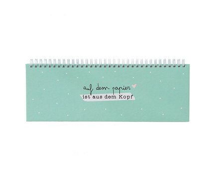 Abgebildeter Tischkalender "Auf dem Papier ist aus dem Kopf".