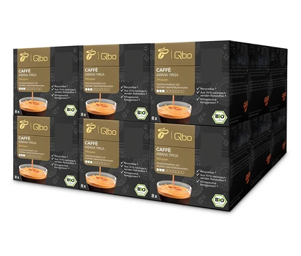 Mehrere Packungen Qbo Caffè JABANA YIRGA mit je 27 Kapseln.