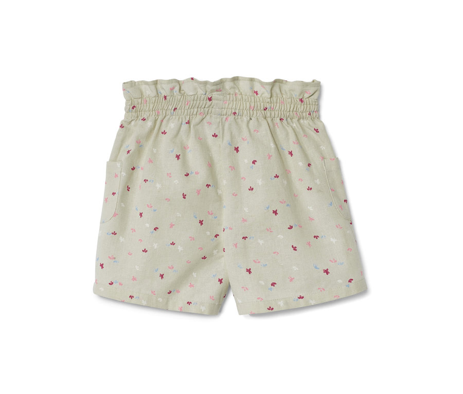 Kinder-Paperbag-Shorts mit Blumenmuster.