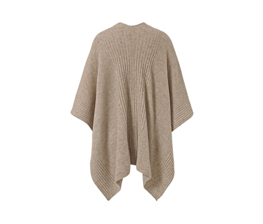 Beige Strick-Cape.