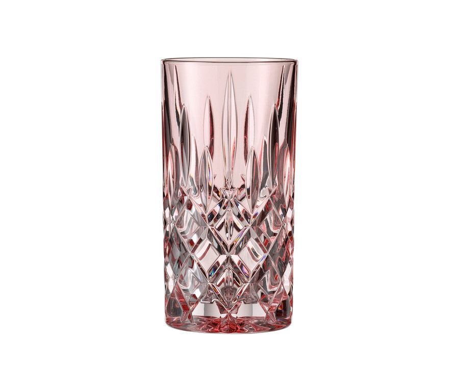 Detailaufnahme eines Nachtmann Noblesse Colors Longdrink, 6er-Set, roséfarben, vor einem weißen Hintergrund.
