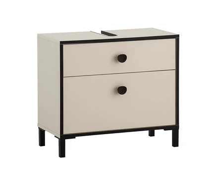 Waschbeckenunterschrank »Edda« mit 2 Schubladen, cremebeige.