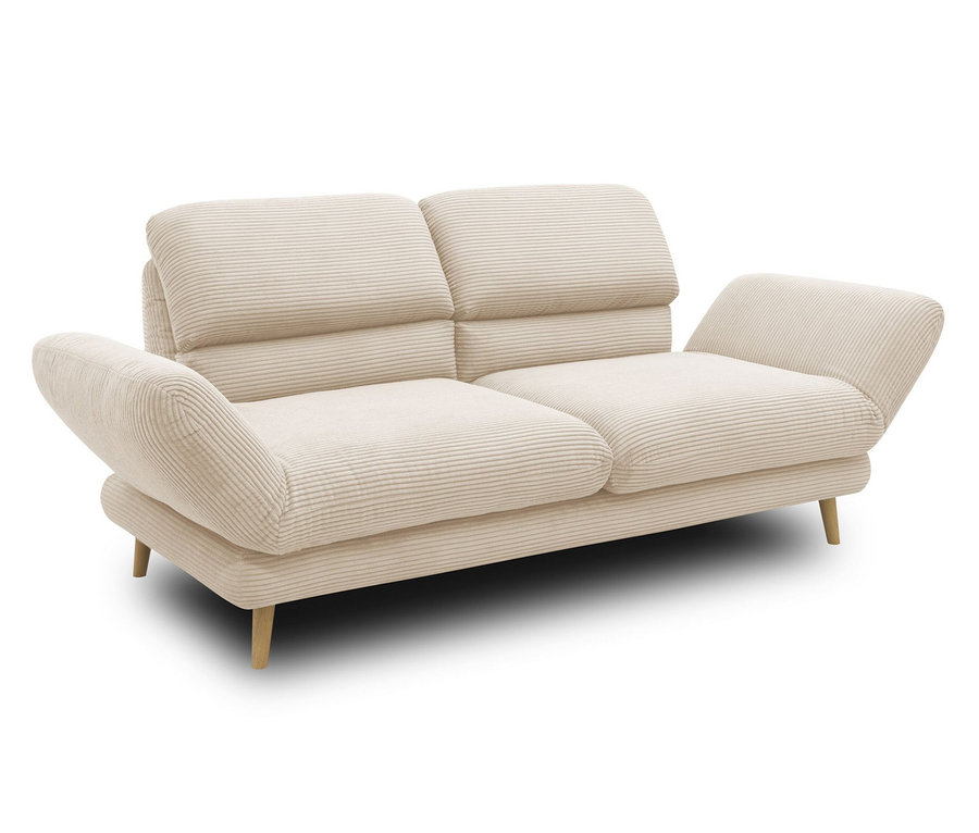Cremefarbenes 2-Sitzer-Sofa »FuAR« von DOMO, drehbar.