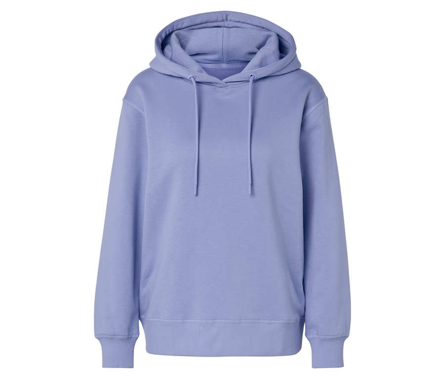 Helllila Kapuzenpullover mit Kordelzug.