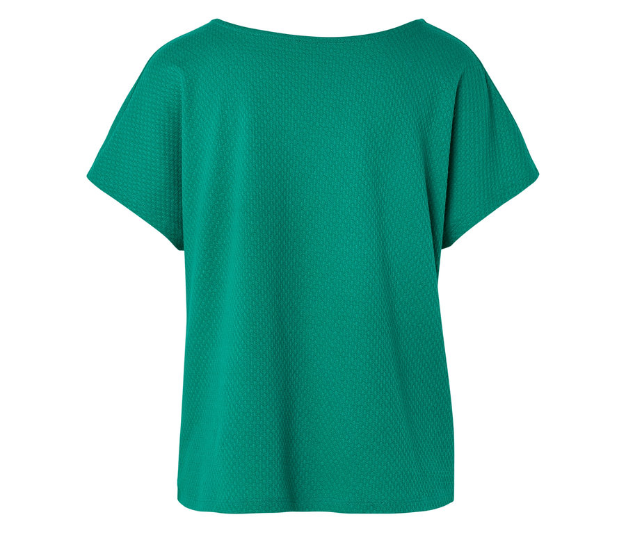 Grünes, kurzärmeliges T-Shirt mit Textur.