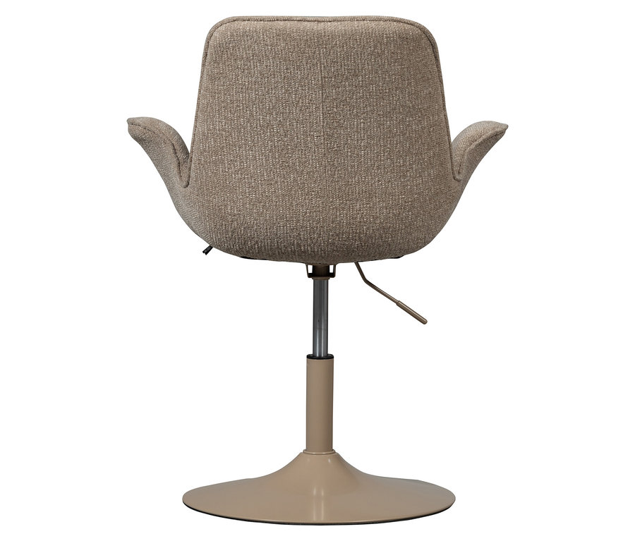 Rückansicht des höhenverstellbaren Woood »Marten« Esszimmerstuhls in Beige.