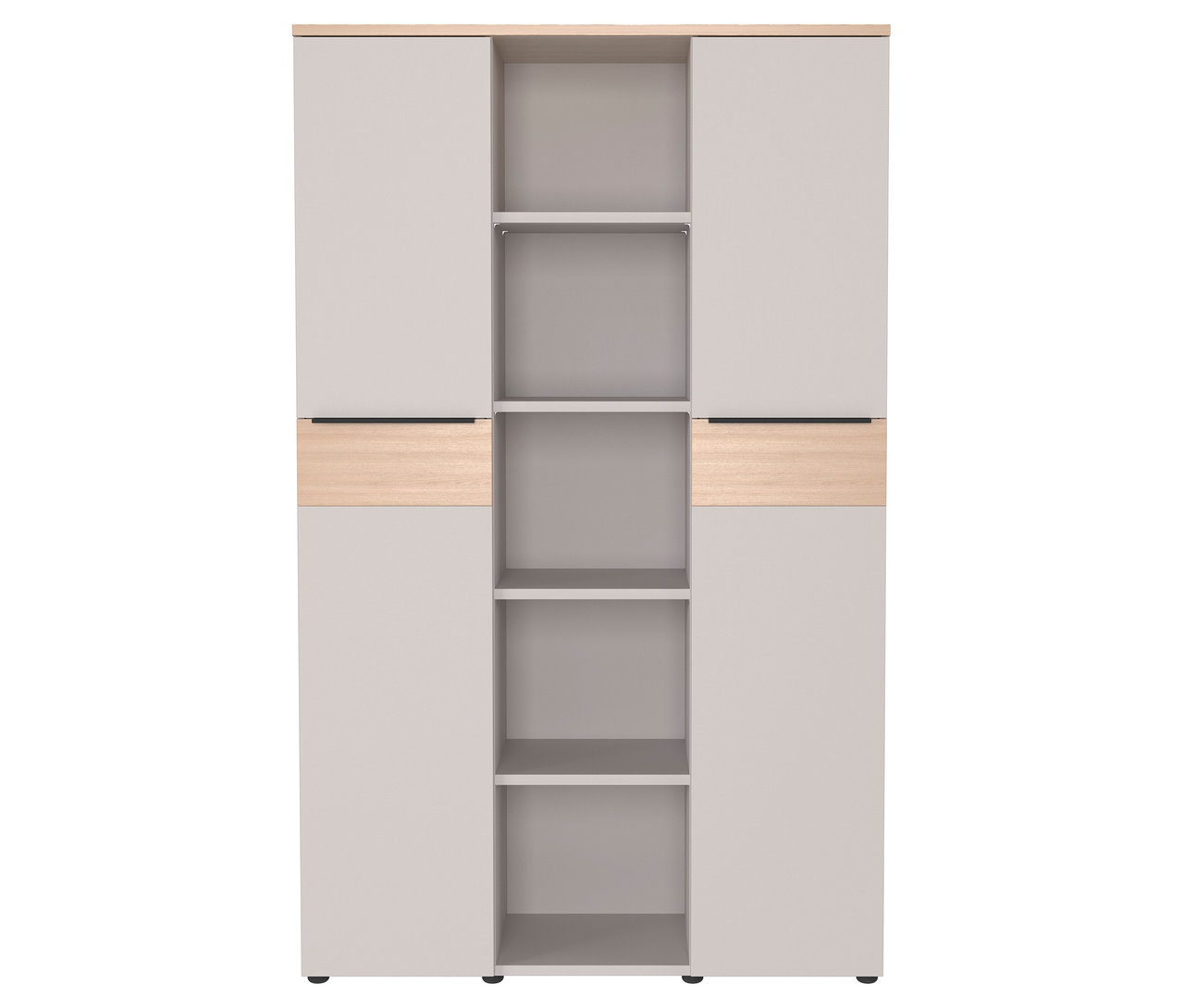 Grauer, großer Aktenschrank »Oviedo« mit Regalböden und Türen.