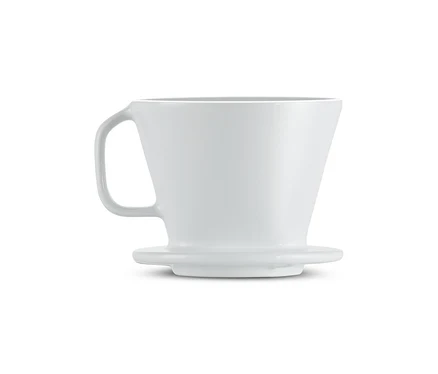 Ein weißer Kaffee Handfilter der Größe 101.