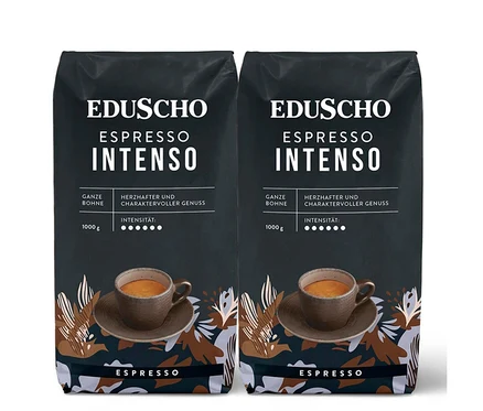 Zwei Packungen Eduscho Espresso Intenso - 2x 1 kg Ganze Bohne.