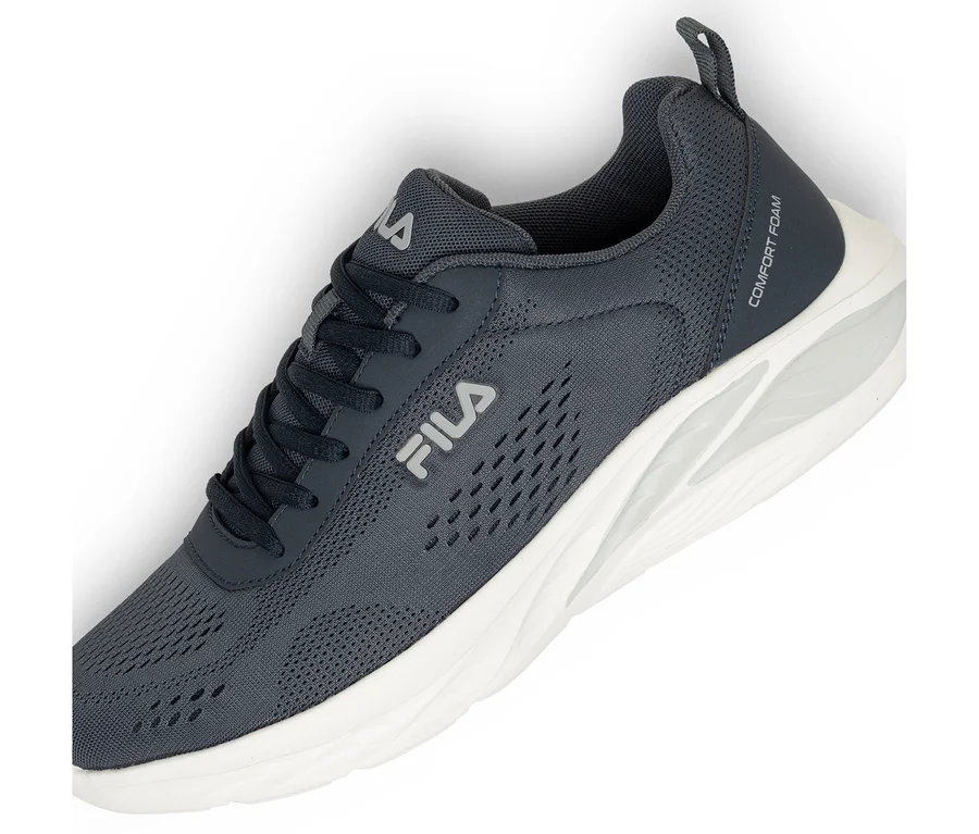 Dunkelgrauer Fila Sportschuh mit weißer Sohle und "Comfort Foam" Schriftzug.