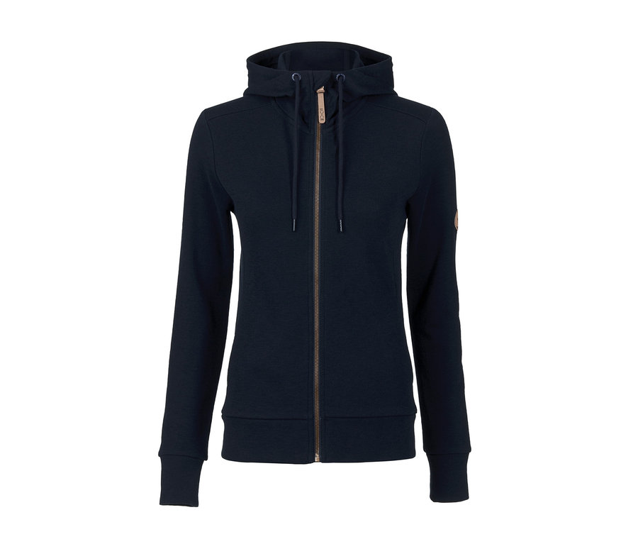Dunkelblaue Kapuzenjacke mit Merino.