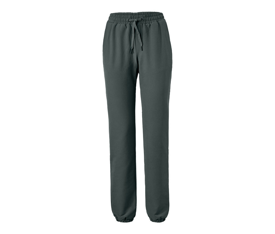 Graue Softshell-Joggpants mit Kordelzug in der Taille.