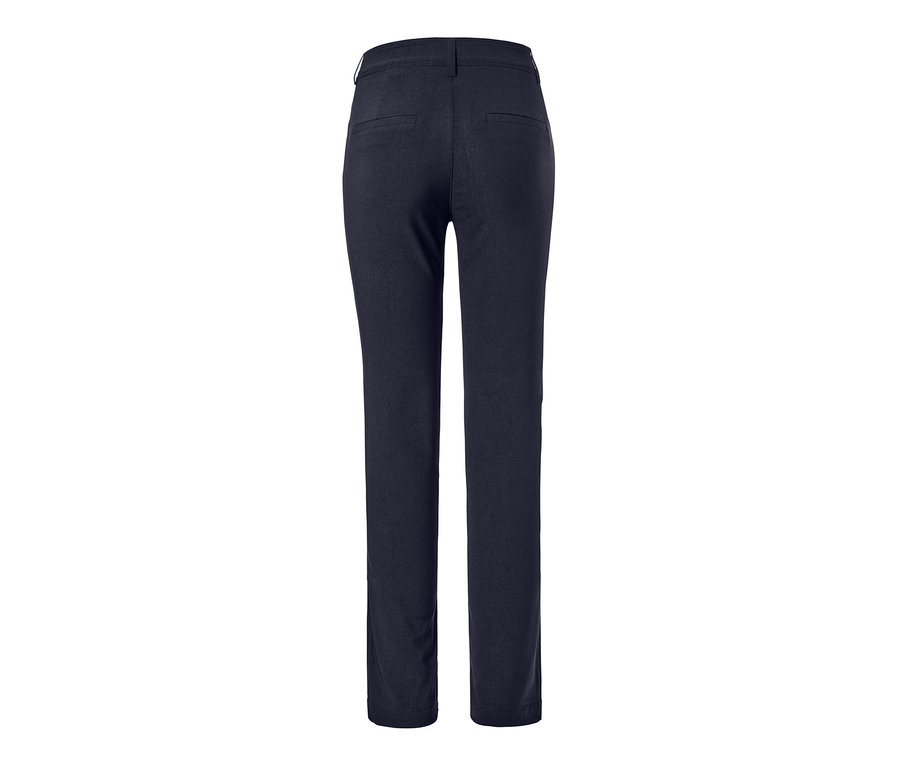 Dunkelblaue Konfektionierte Bengalinhose von hinten.