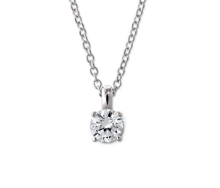 Eine 925 Silber Kette Solitär.