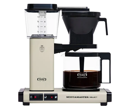 Weiße Filterkaffeemaschine »Moccamaster KBG Select«.