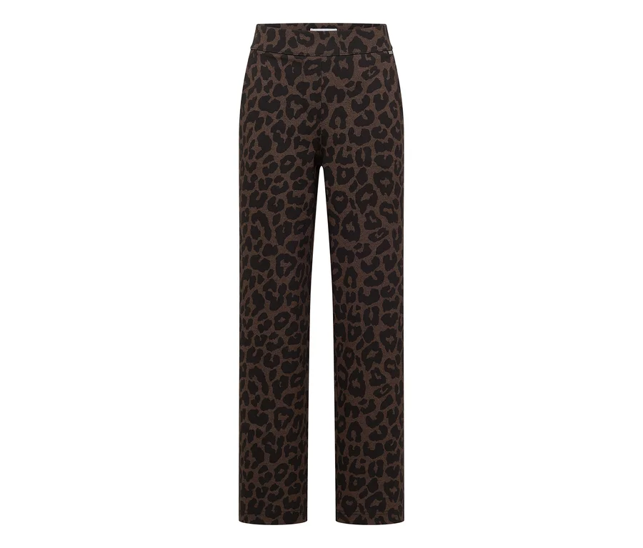 CECIL Stoffhose mit Alloverprint in Braun und Schwarz.