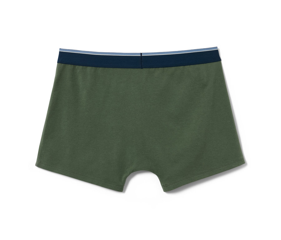 Ein Paar blaue und olivgrüne Slipboxer.