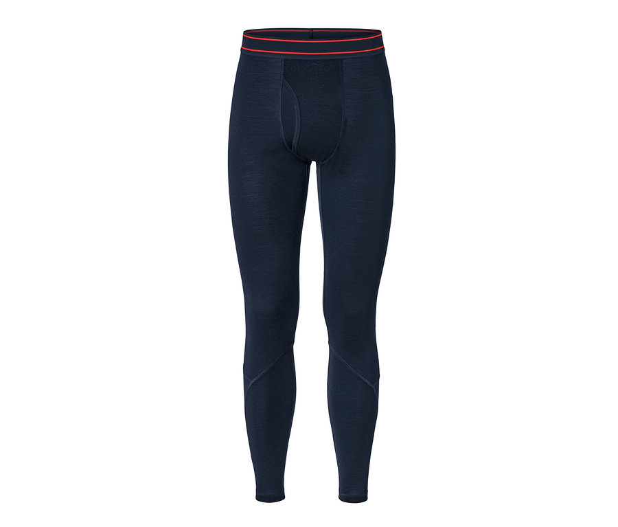 Marineblaue lange Unterhose mit RWS-zertifizierter Wolle.