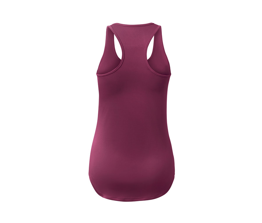 Rückansicht des pinken 2-in-1-Kurzarm-Sportshirts.