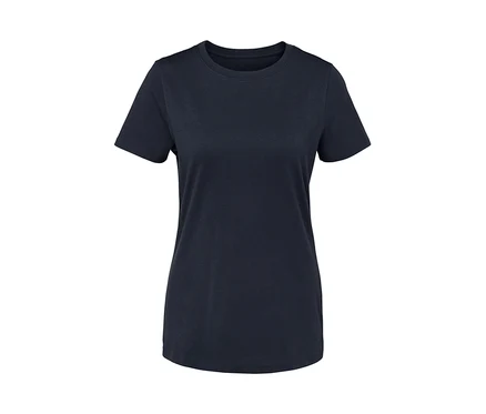 Dunkelblaues Basic T-Shirt.