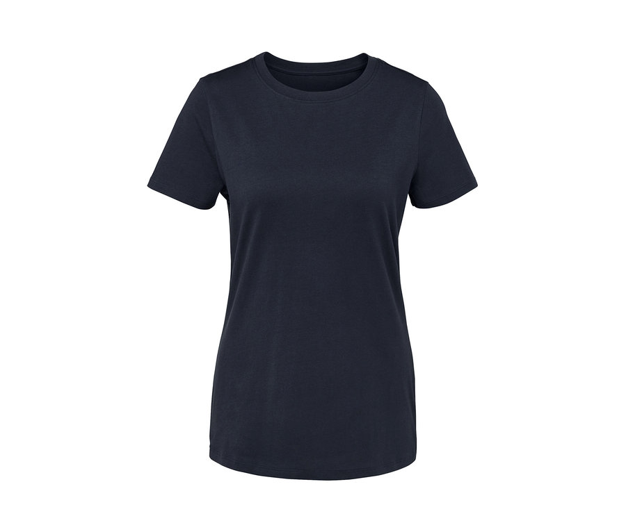 Dunkelblaues Basic T-Shirt.