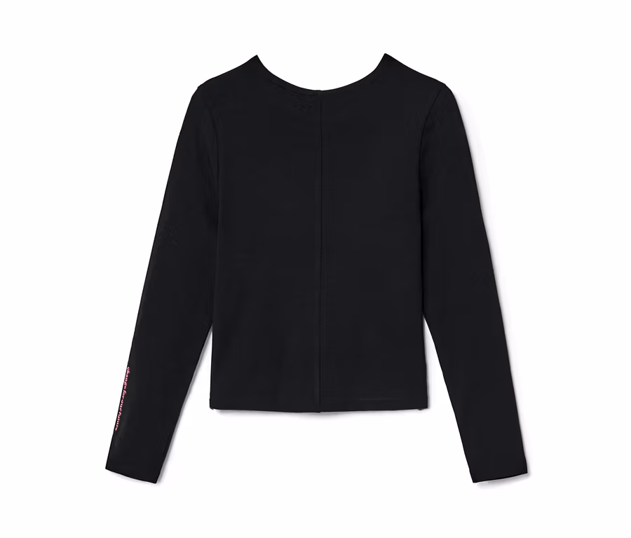 Schwarzes Kinder-Langarmshirt.