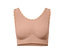 Ein beiger Seamless-Bustier mit Spitze.