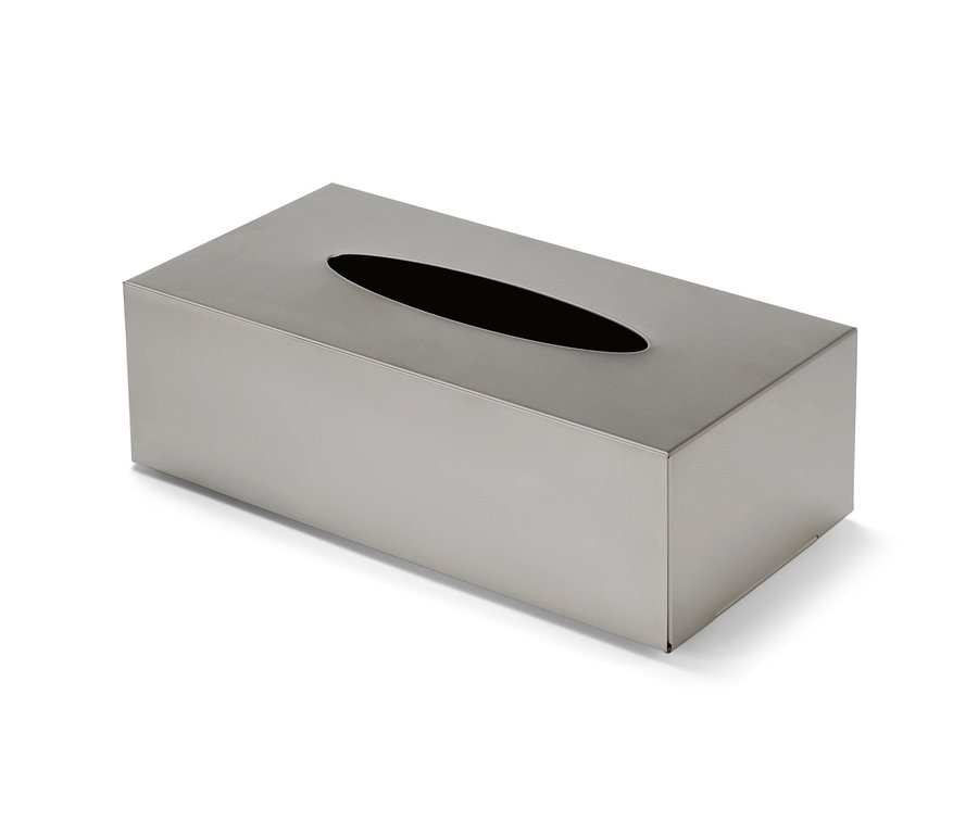 Ein silberner Kosmetiktuchspender.