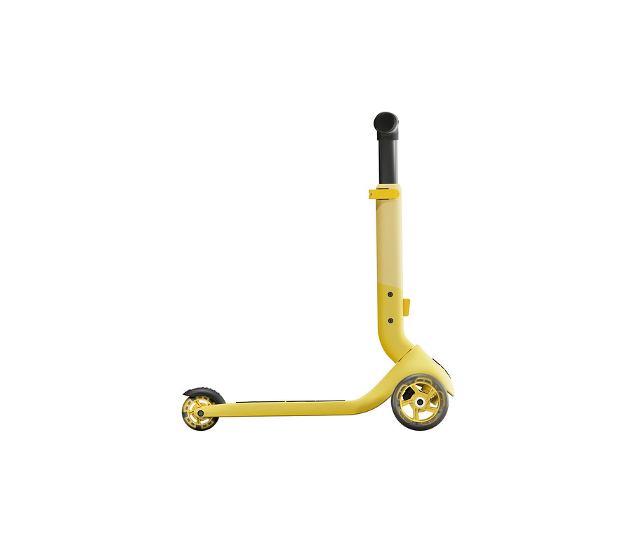 Gelber PUKY Roller PUSH auf weißem Hintergrund.