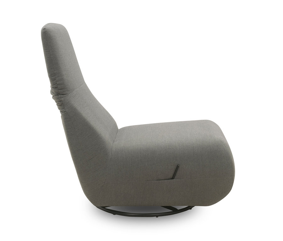 Seitenansicht des Domo Collection Drehsessels mit Sunbrella®-Stoff, Flanell.