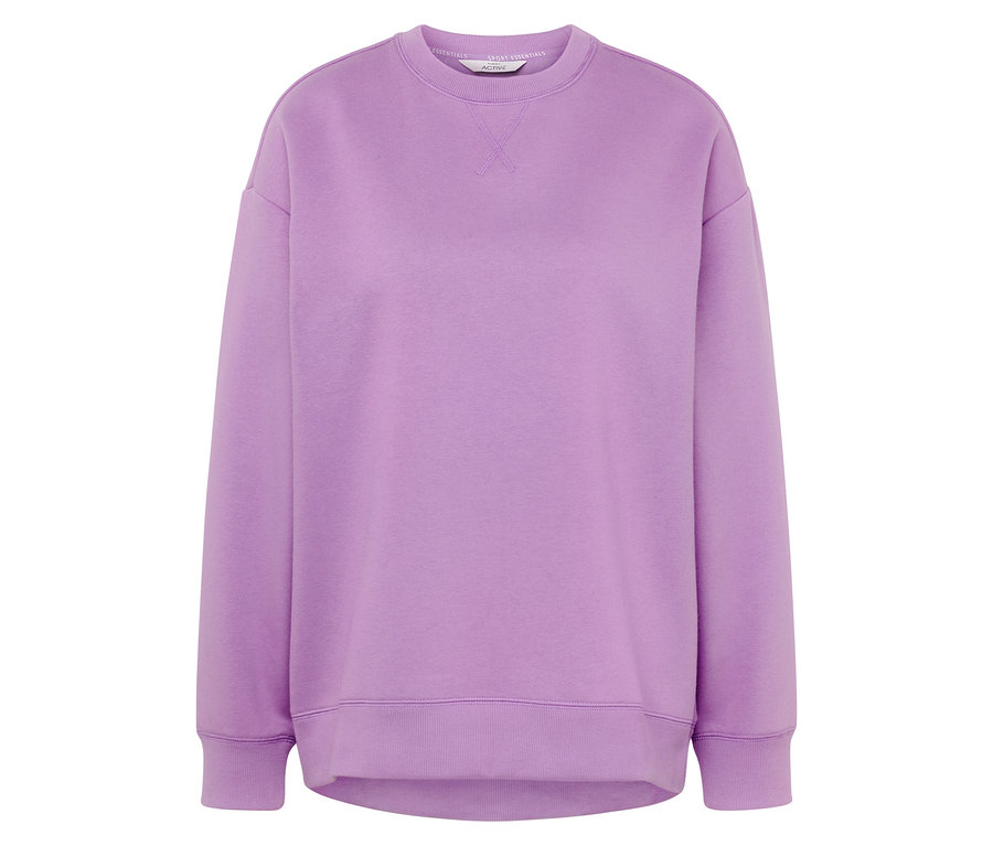 Lila, langärmeliges Sweatshirt.