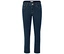 Dunkelblaue Jeanshose vor einem weißen Hintergrund.