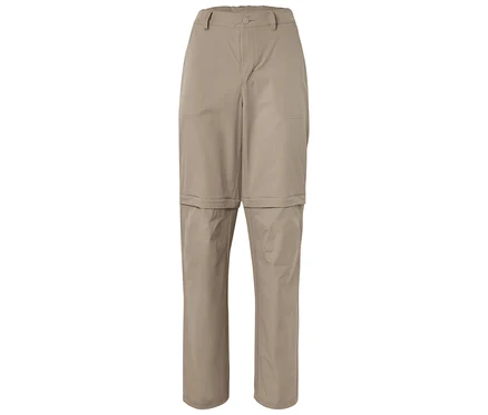 Beige, abzippbare Hose.