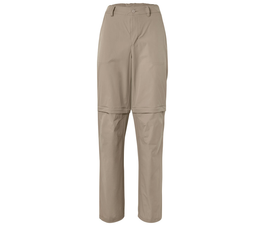 Beige, abzippbare Hose.