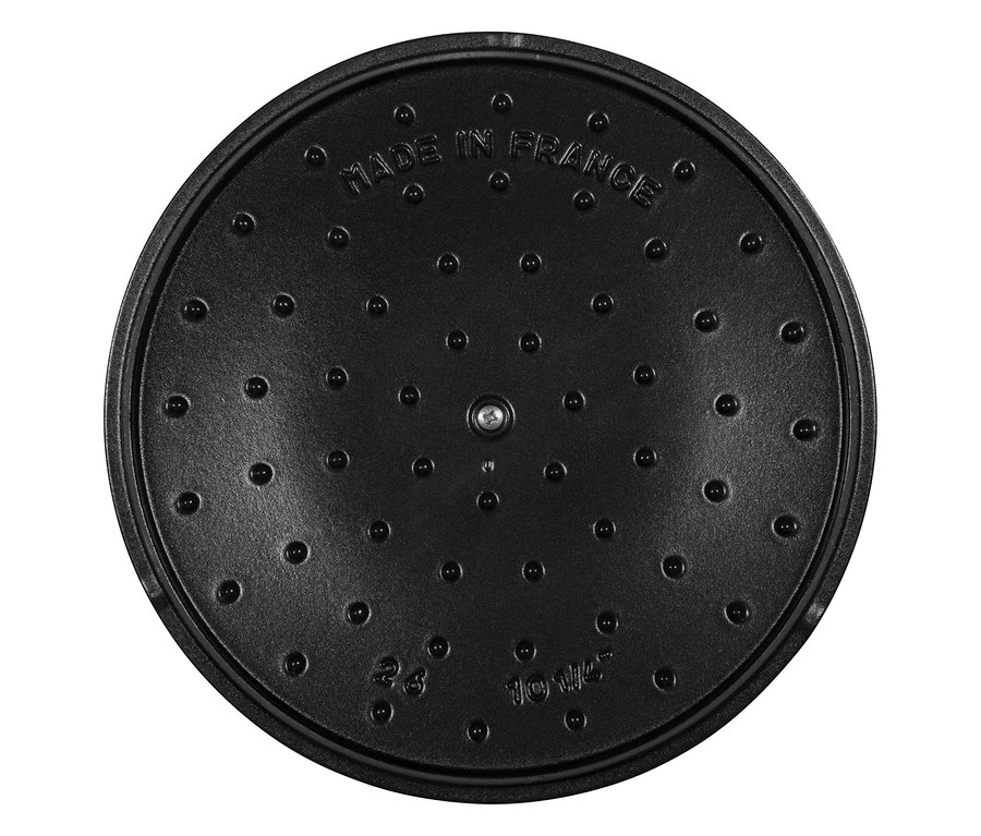 Deckel des STAUB Kochtopf-Sets »La Cocotte«, 3-teilig, in Schwarz, von oben fotografiert.