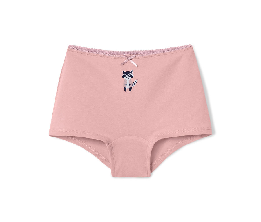 Rosa Mädchen-Pantys mit Waschbär-Motiv, 7 Stück