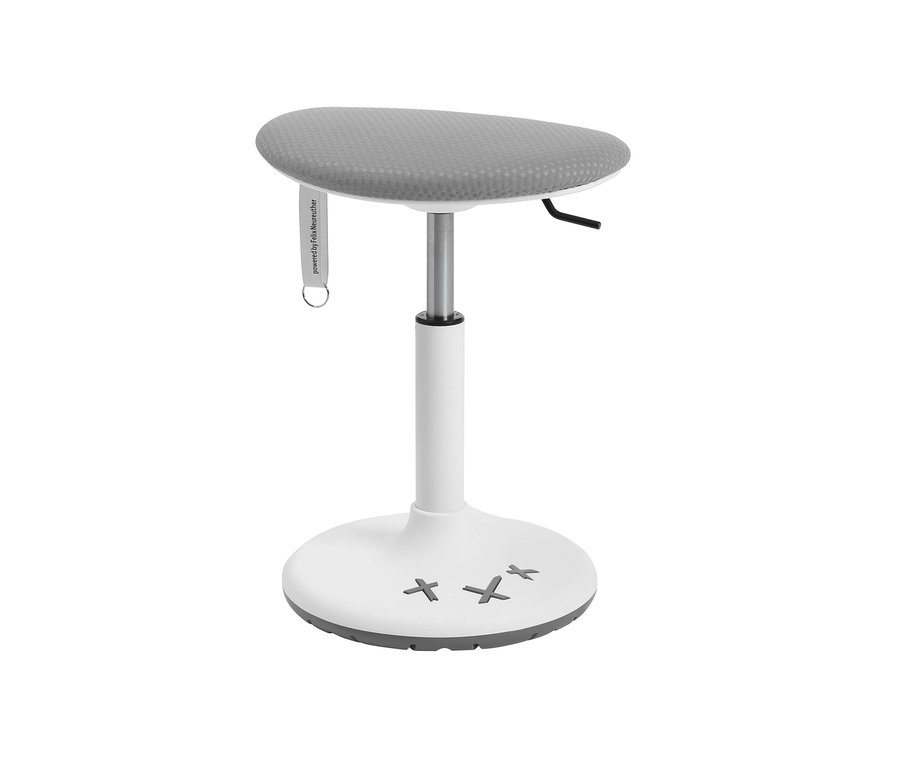 Grauer Topstar Kinderhocker XStool 20 vor weißem Hintergrund.