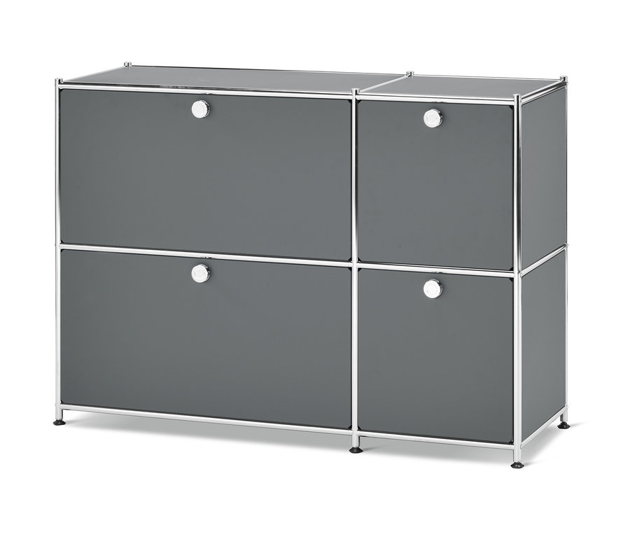 Graues Sideboard »CN3« mit 4 Klappen.