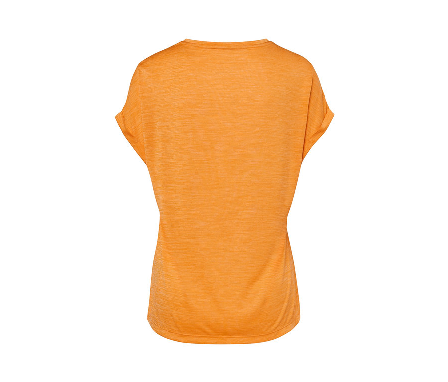 Orangefarbenes Funktionsshirt von hinten.