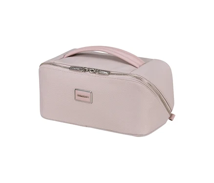 Rosafarbenes Samsonite IMAGE Toilet Kit Beautycase mit Reißverschluss und Tragegriff.