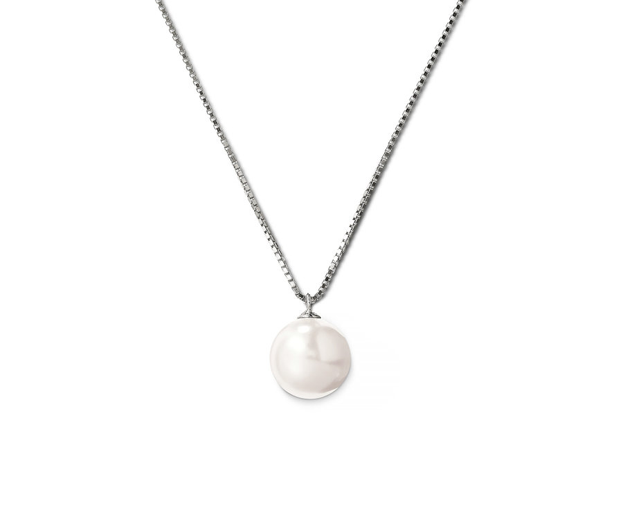 Kette aus 925 Silber mit großer Muschelkernperle.